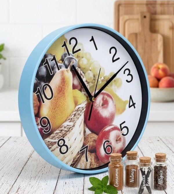 Reloj de pared con diseño de frutas