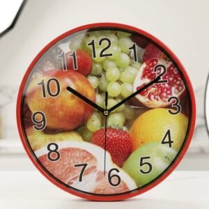 Reloj de pared con diseño frutal