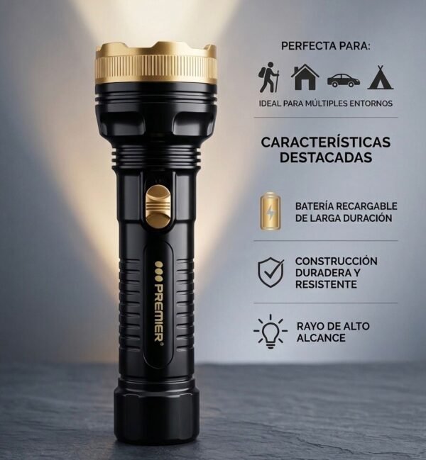 Linterna recargable de alta potencia
