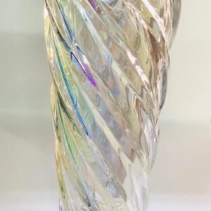 Jarrón de cristal decorativo en forma de espiral