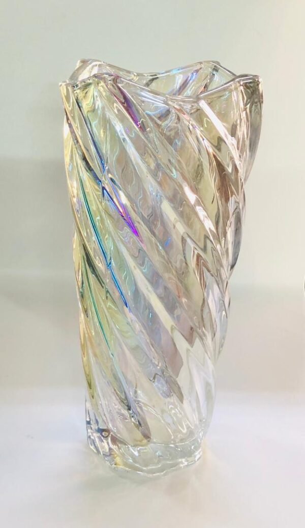 Jarrón de cristal decorativo en forma de espiral