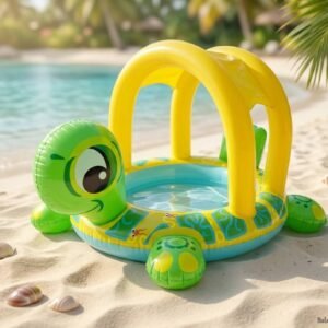 Piscina inflable con forma de tortuga