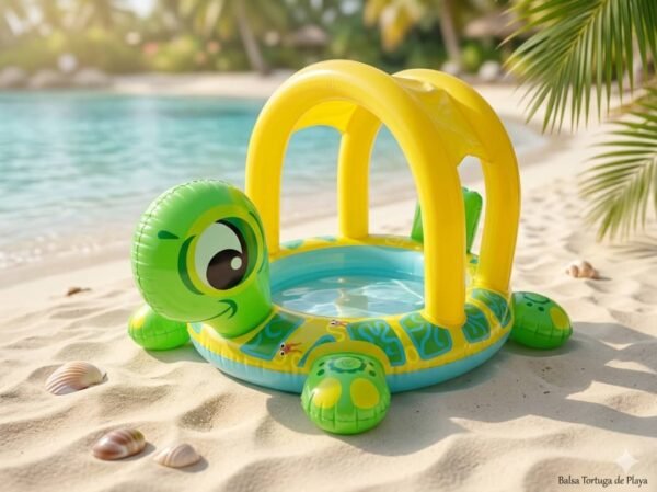 Piscina inflable con forma de tortuga