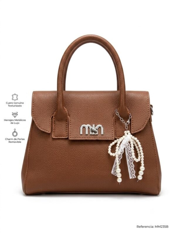 Bolso de mano con lazo de perlas