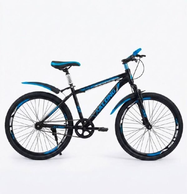 Bicicleta de Montaña Híbrida Azul y Negra