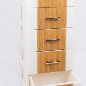 Cajonera de almacenamiento de madera y blanco