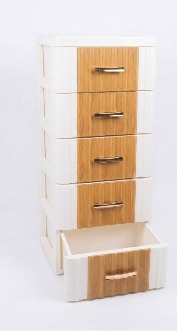Cajonera de almacenamiento de madera y blanco