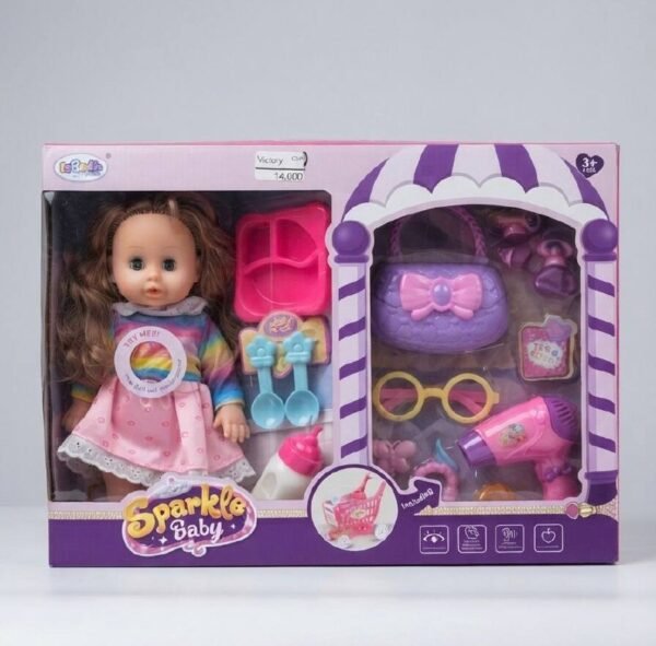 Muñeca Sparkle Baby con accesorios