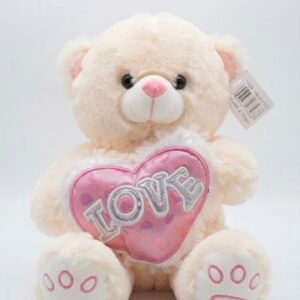 Osito de Peluche Blanco con Corazón Love