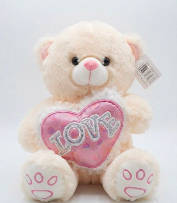 Osito de Peluche Blanco con Corazón Love