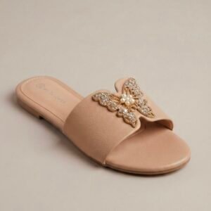Pantufla de mujer con adorno de mariposa