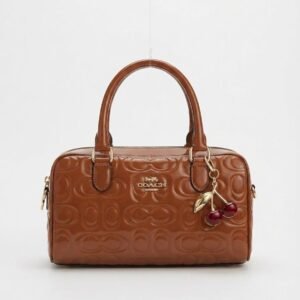 Bolso de mano Coach en cuero marrón
