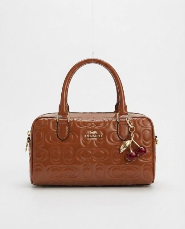 Bolso de mano Coach en cuero marrón