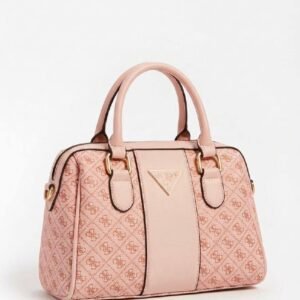 Bolso de mano rosa con monograma