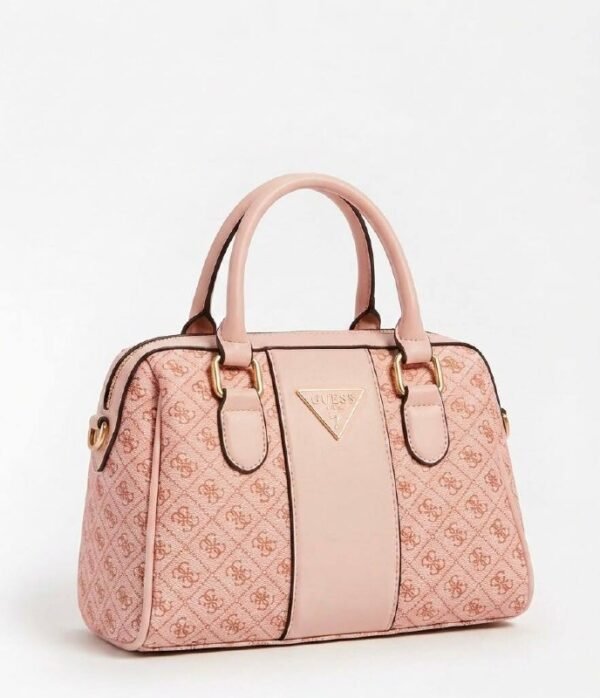 Bolso de mano rosa con monograma
