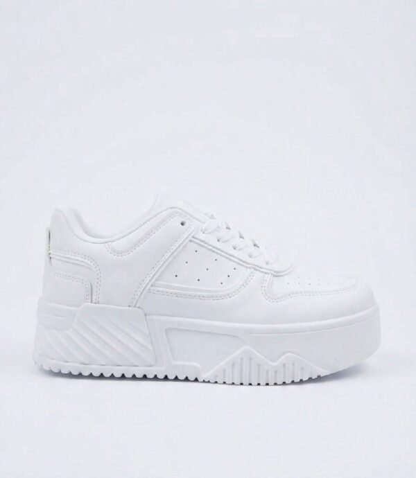 Zapatilla Deportiva Blanca con Plataforma