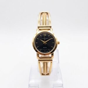 Reloj de pulsera dorado LIMITED con esfera negra