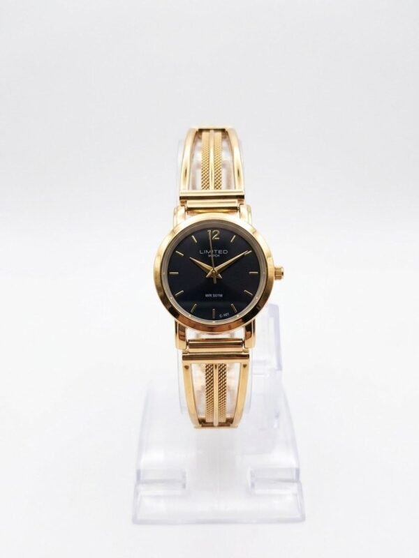 Reloj de pulsera dorado LIMITED con esfera negra